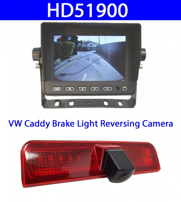 VW Caddy brake light reversing camera and 5 inch dash monitor